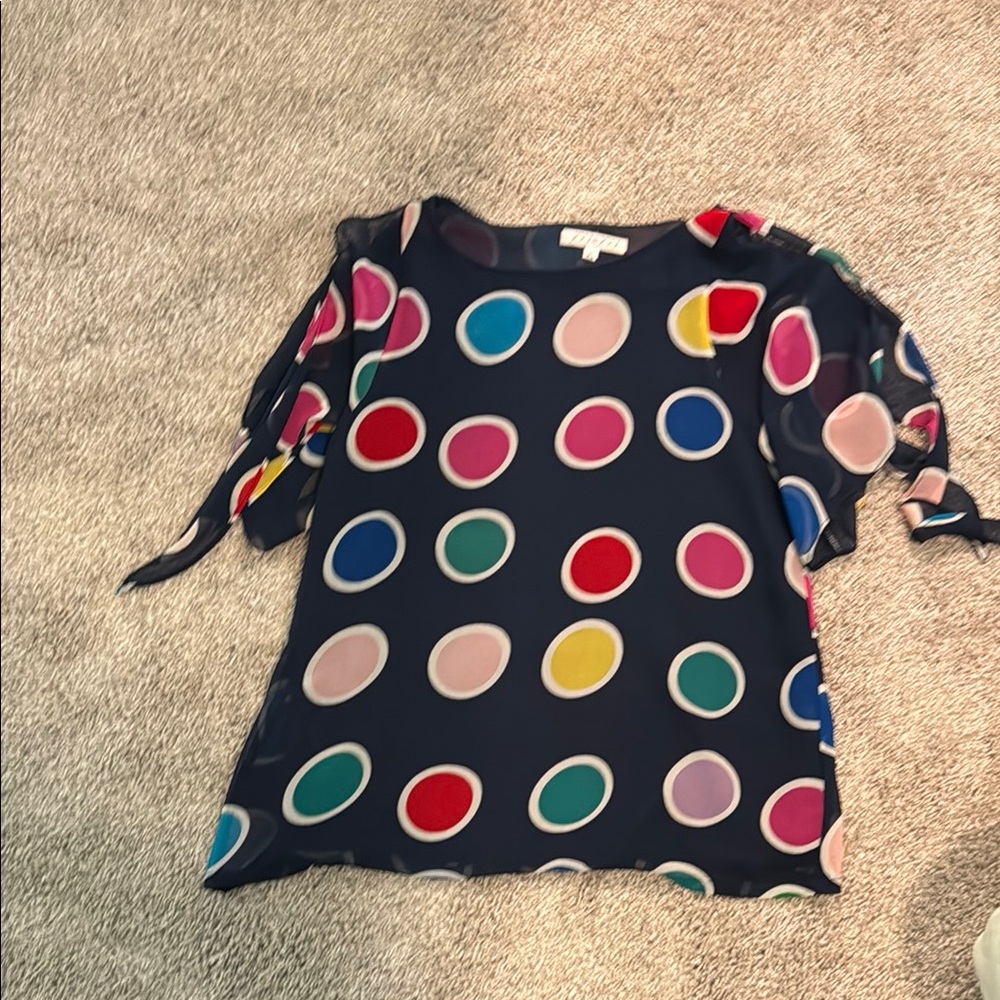 Joy Joy Colorful Polka Dot Blouse
